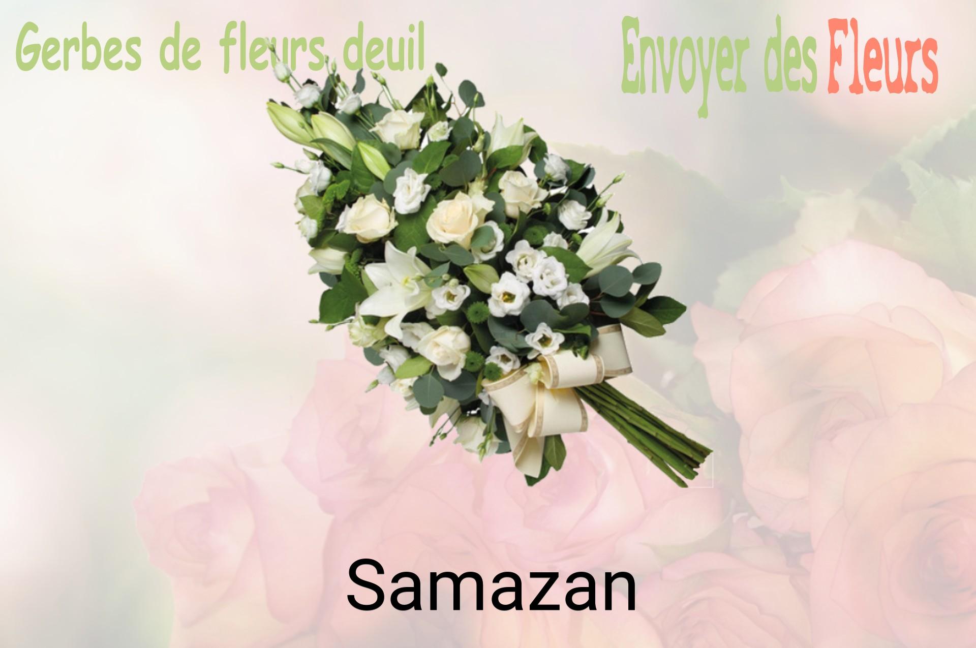 Gerbe de fleurs de deuil livrée à Samazan